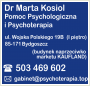 Dr Marta Kosiol Pomoc Psychologiczna i Psychoterapia